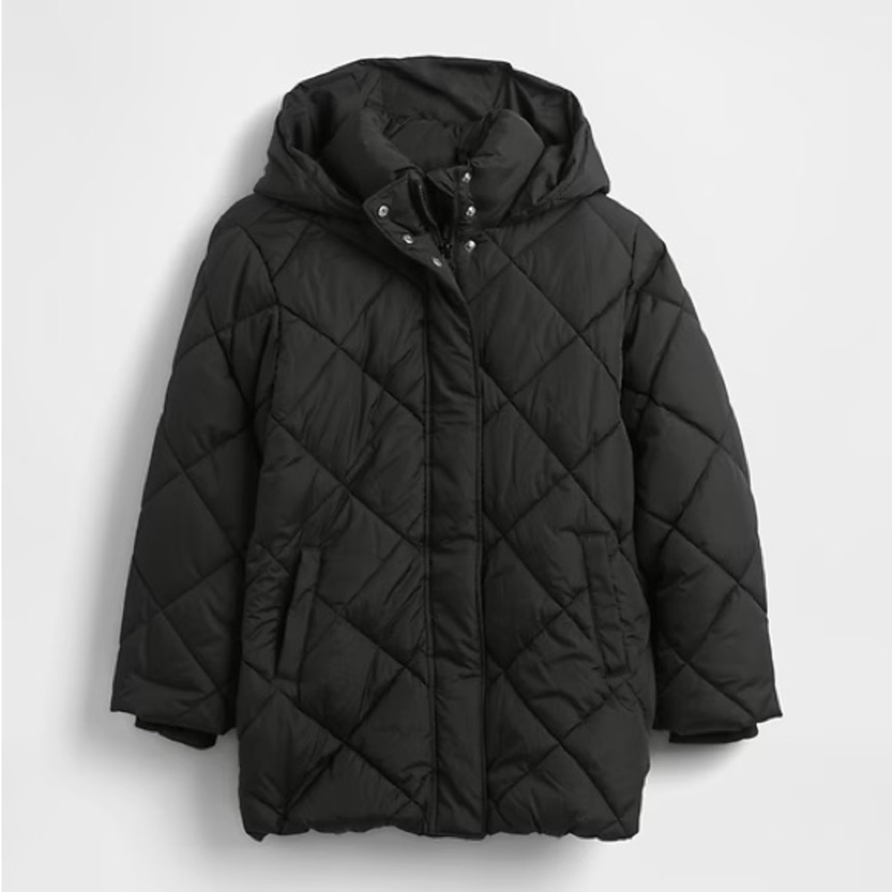 GAP Kids Black Hooded Puffer Jacket